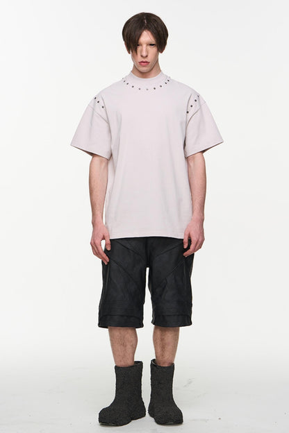 Patchwork Leather Shorts