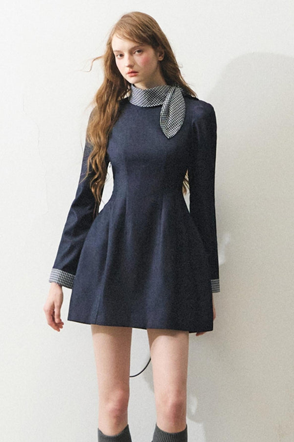 Mint Lace-up Waist Slim Dress