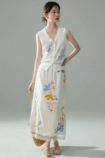 Pony Embroidery Cotton Linen Set-Up