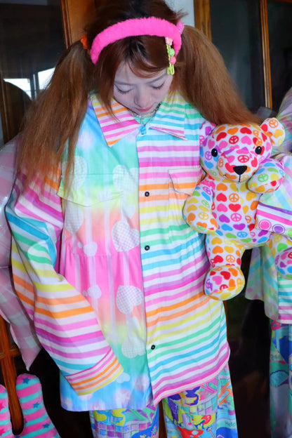 Rainbow Striped Loose Shirt