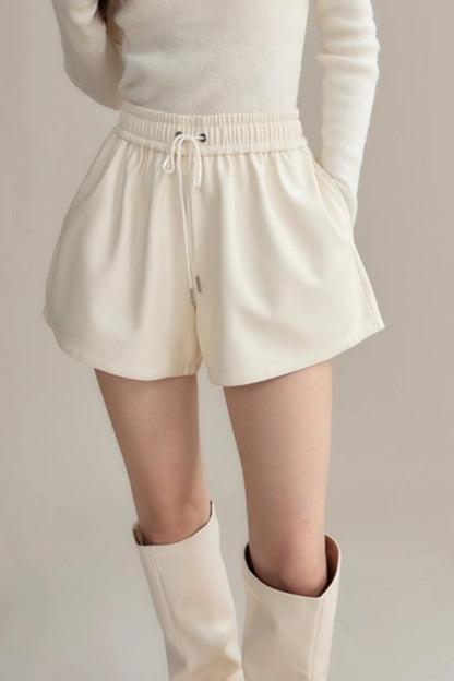 Spicy Coffee Leather Shorts