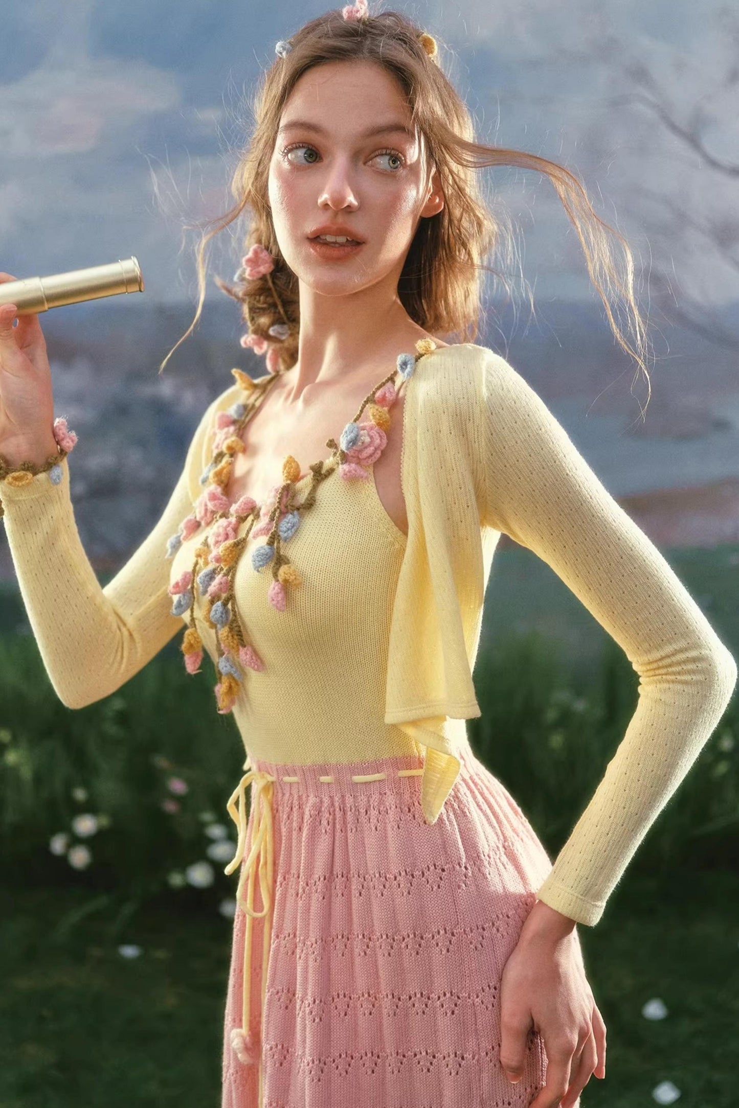 Floral Knit Dress Set-Up