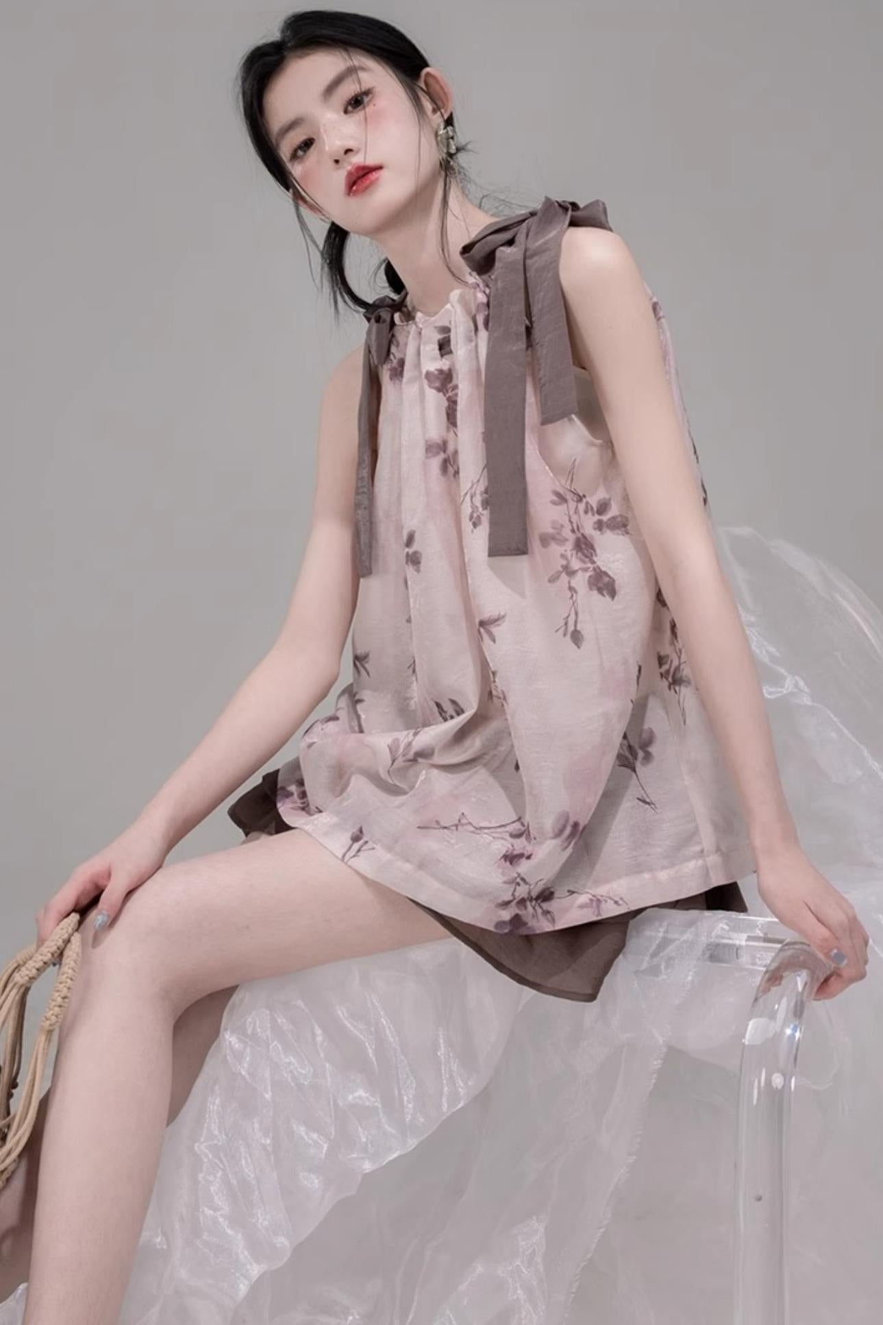 Rose Tea Set with Pleated Skirt set