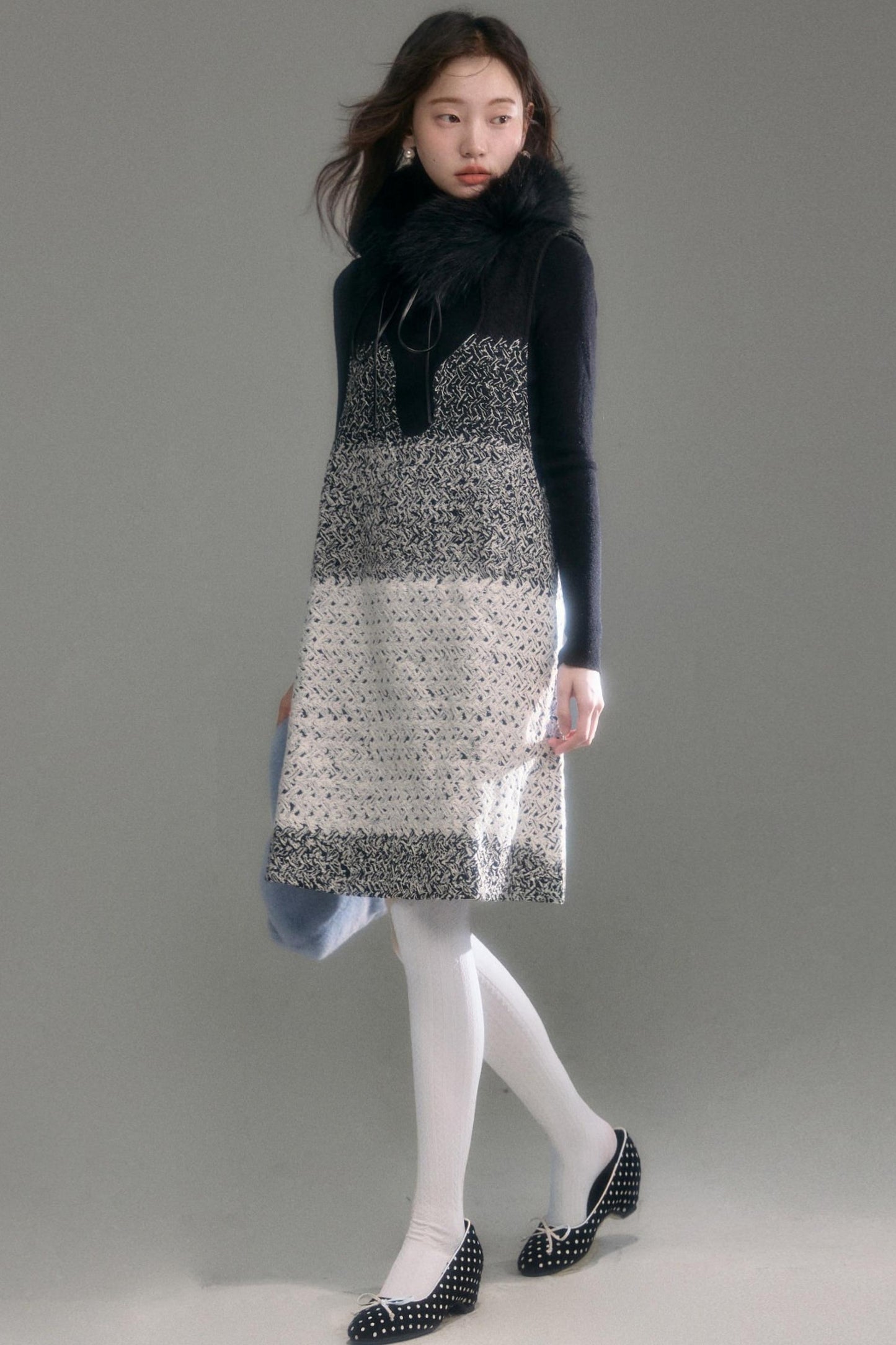 Layered Gradient Woolen Dress