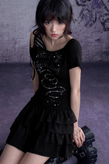 Patchwork Slash Dress