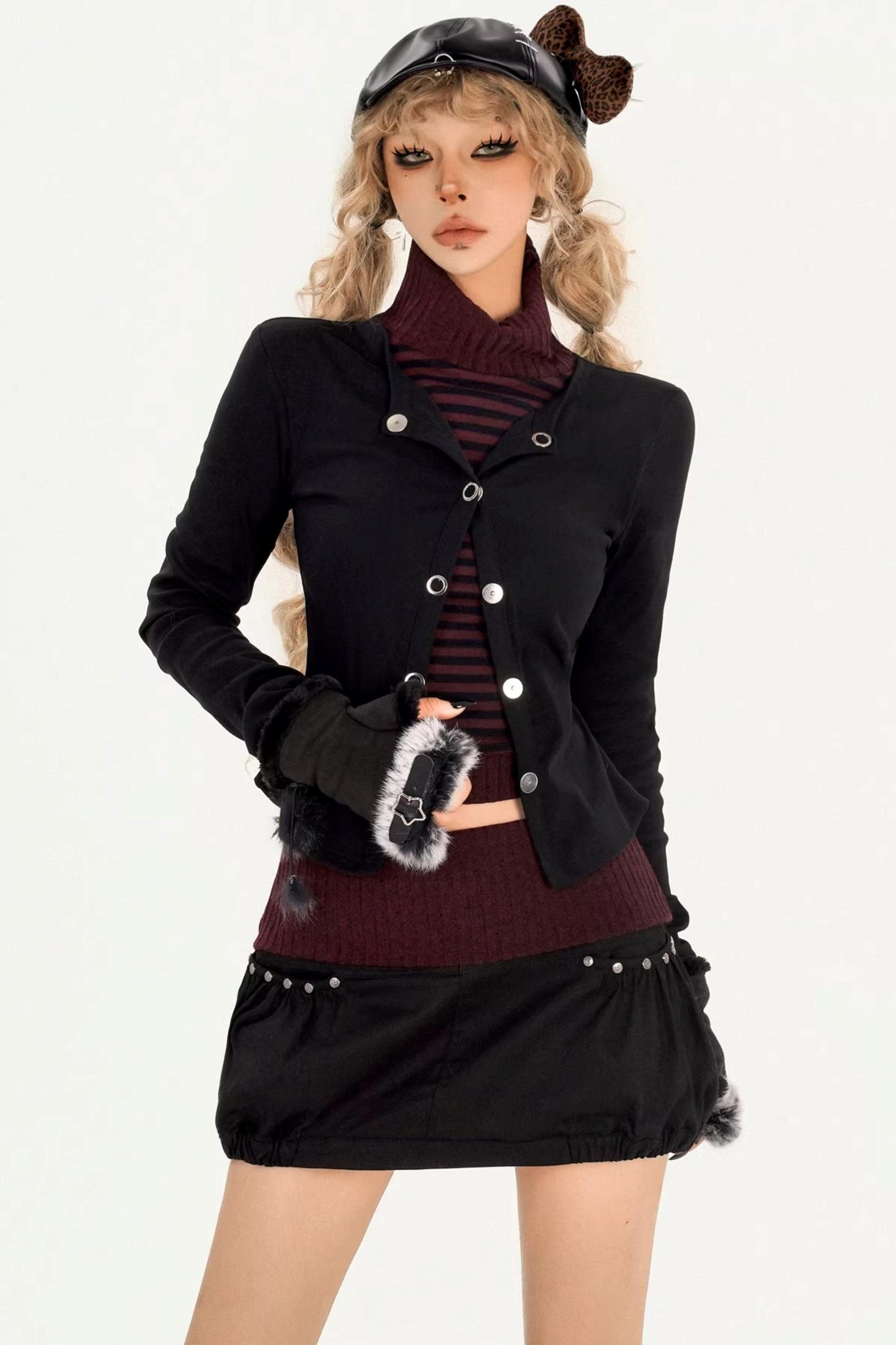 Faux Two-Piece Skirt Set