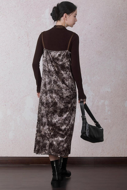 Chestnut Tie-Dye Slip Dress