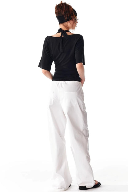 Soft Skin-Friendly Halterneck Stretch T-Shirt