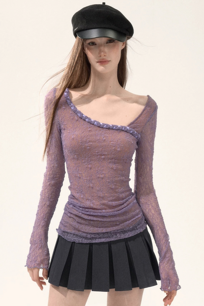 Three-Dimensional Lace Knitted Top