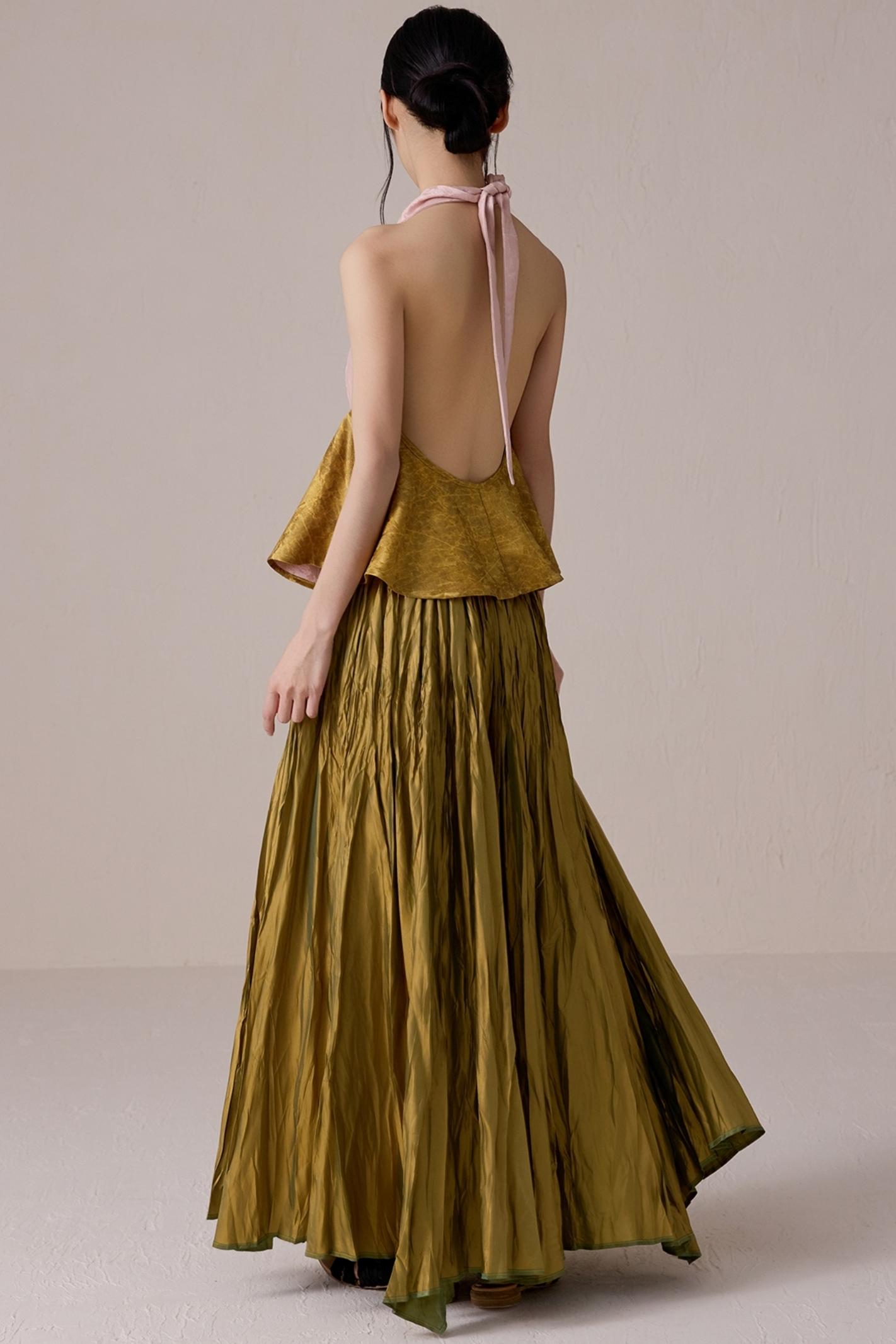 Pleated Fairy Bustier with A-line Swing Skirt