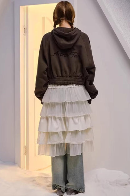 Hand-Dyed French Ruffled Skirt