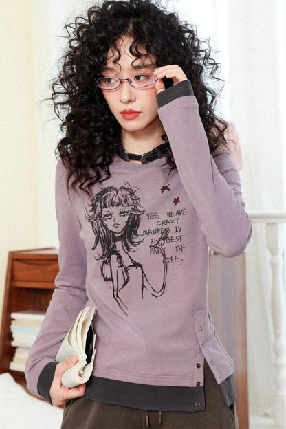 Crew Neck Long Sleeve T-Shirt