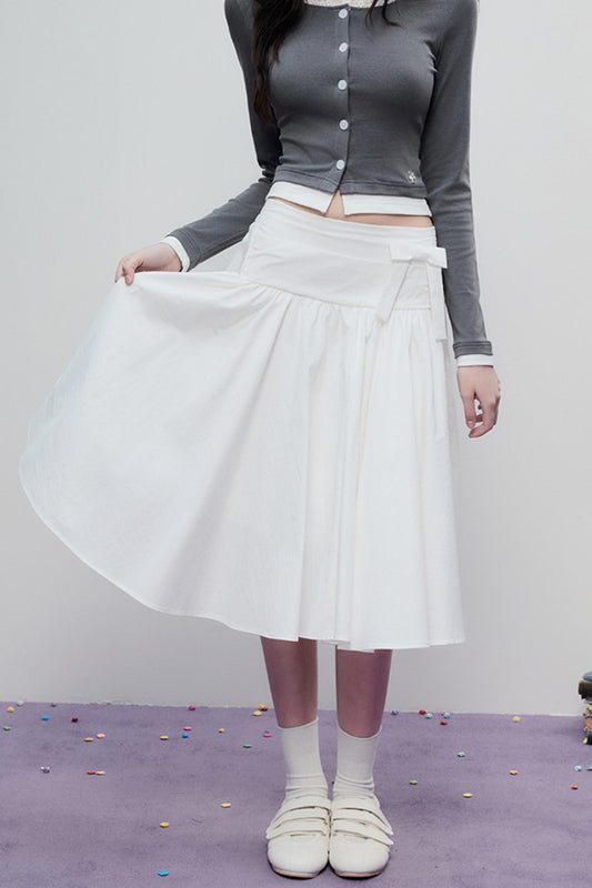 Spring Pleated Line Umbrella Skirt