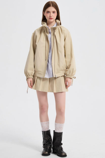 Autumn Floral Striped Ruffle Shirt