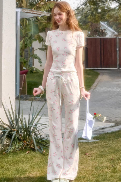 Blue Velvet Floral Top Set-Up