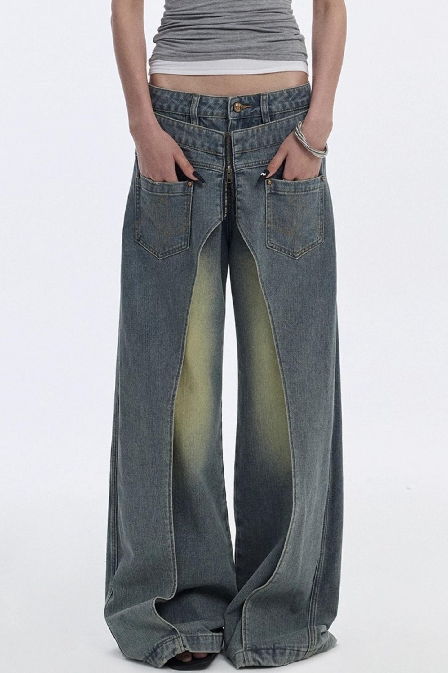 Vintage Blue Wide-Leg Jeans