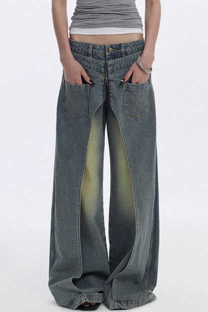 Vintage Blue Wide-Leg Jeans