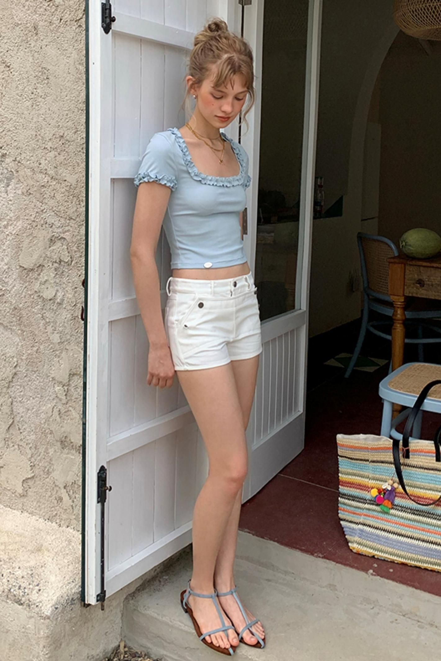 Gallery American White A-Line Shorts