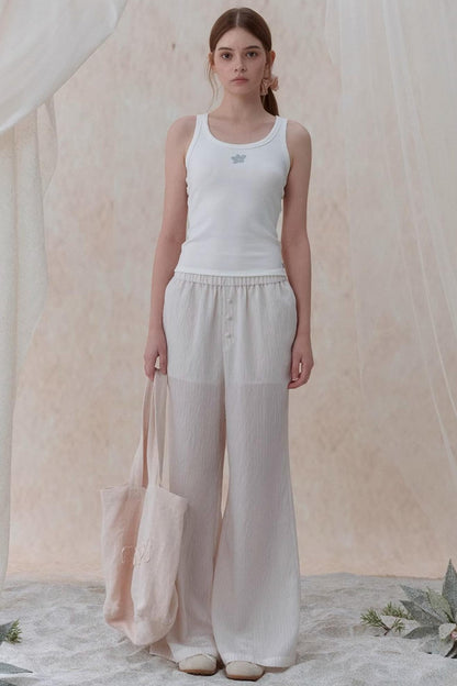 Draped Pearl Stripe Camisole Set-UP