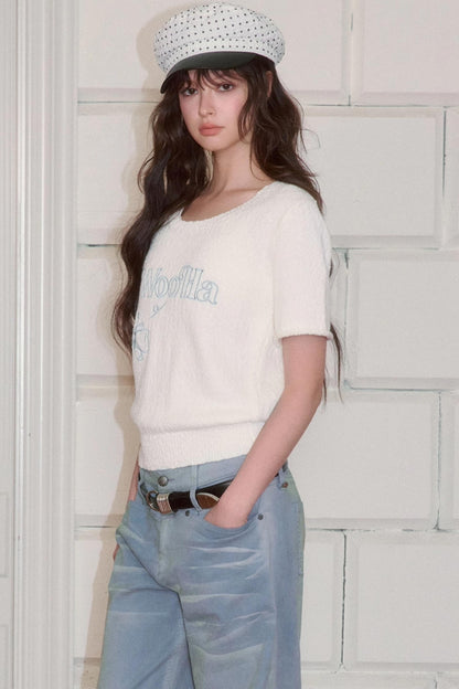 Logo Embroidered Short-Sleeved Top