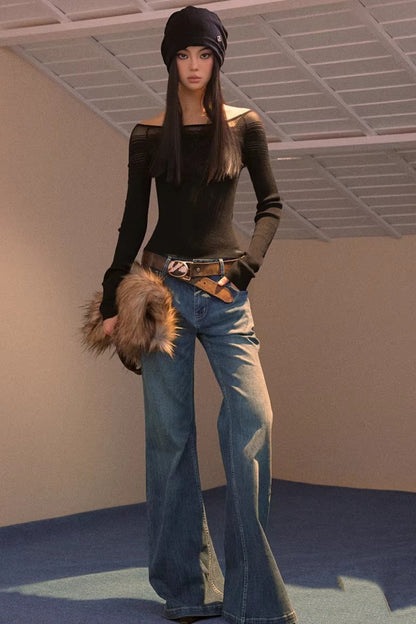 Vintage Star Patch Denim Pants