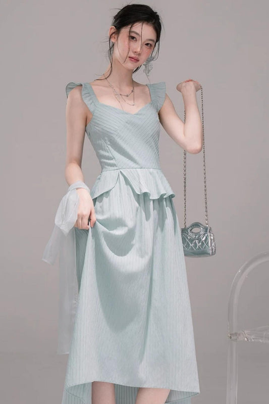 Light Teal Sheer Ribbon Dress Set