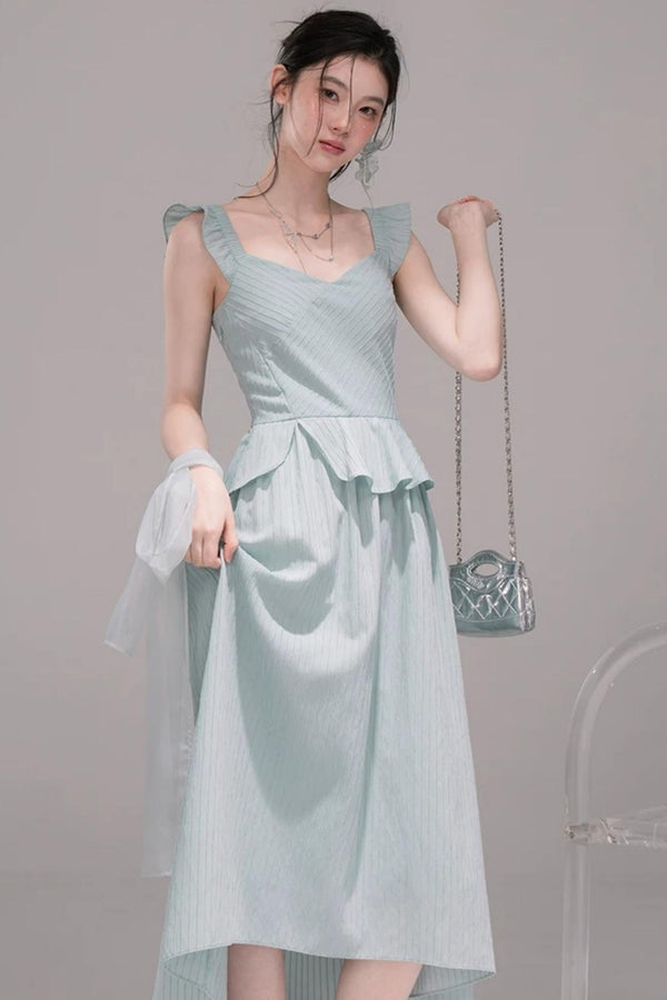 Light Teal Sheer Ribbon Dress Set