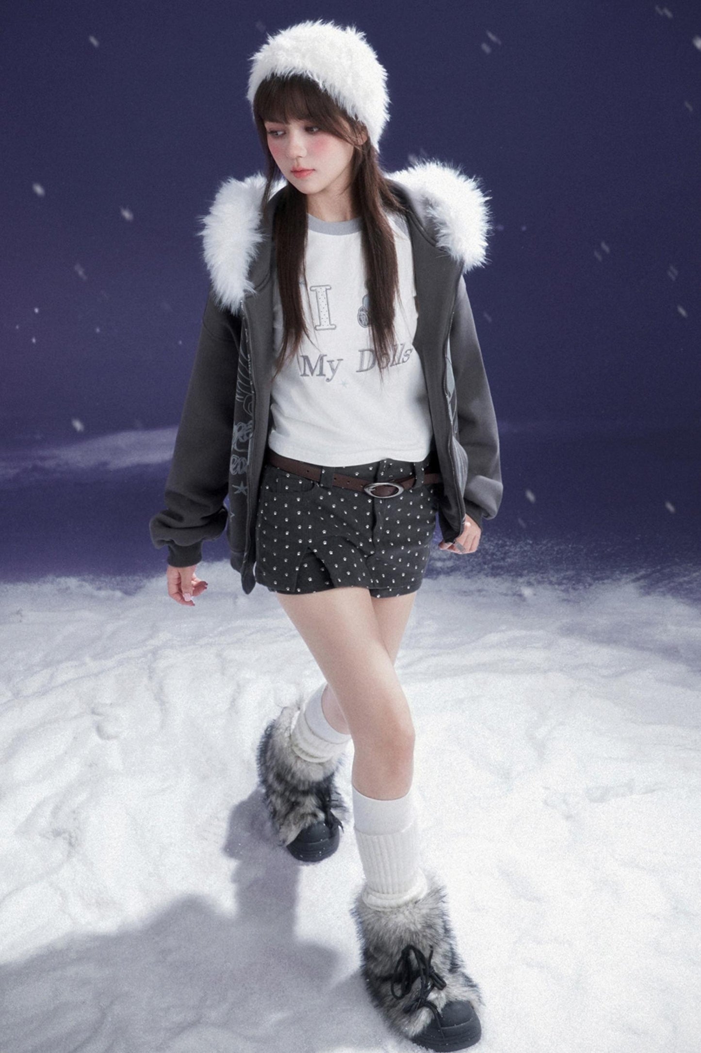 Double Layer Fake Two Piece Skirt