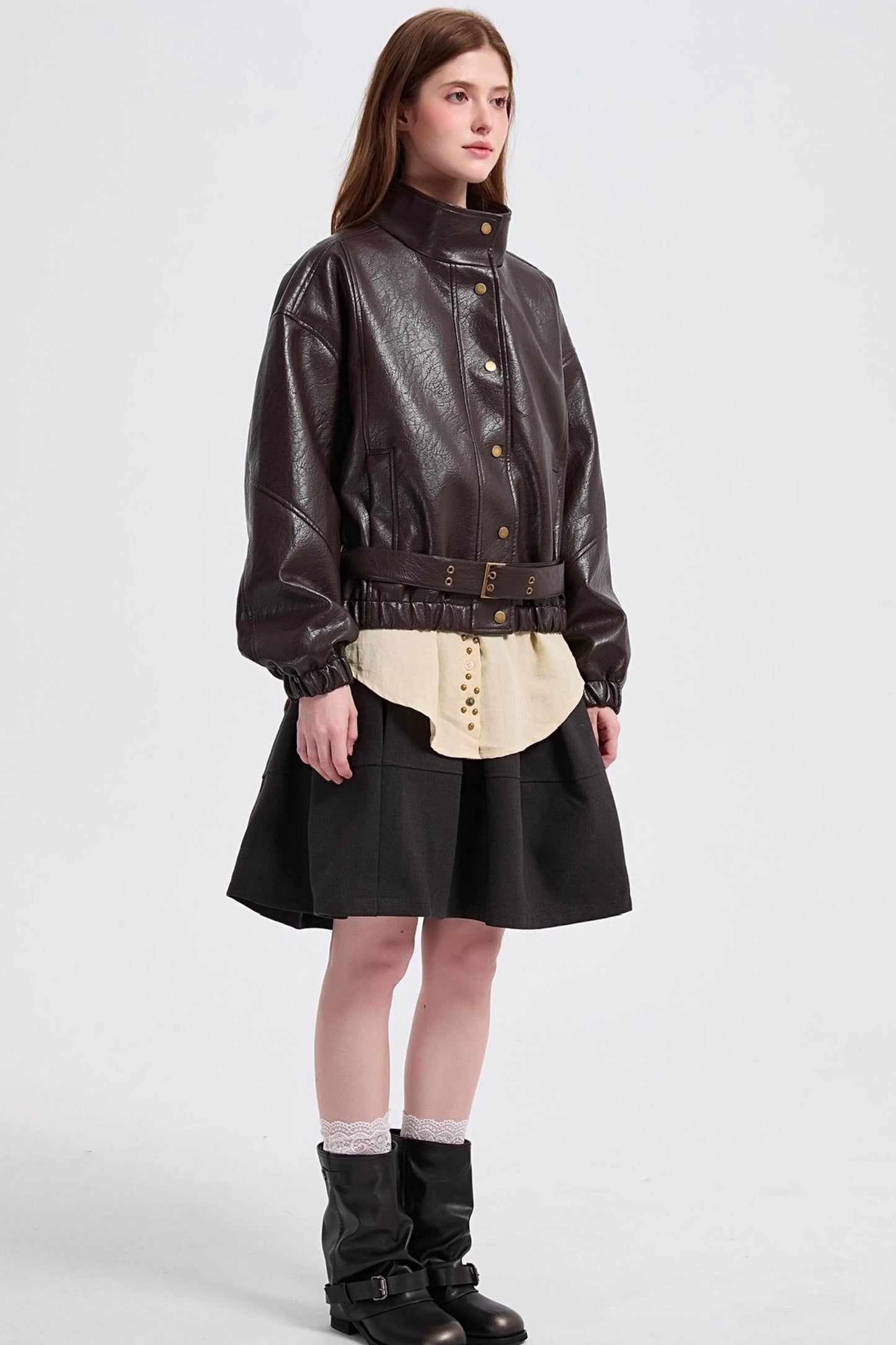 Autumn Burgundy Leather Jacket