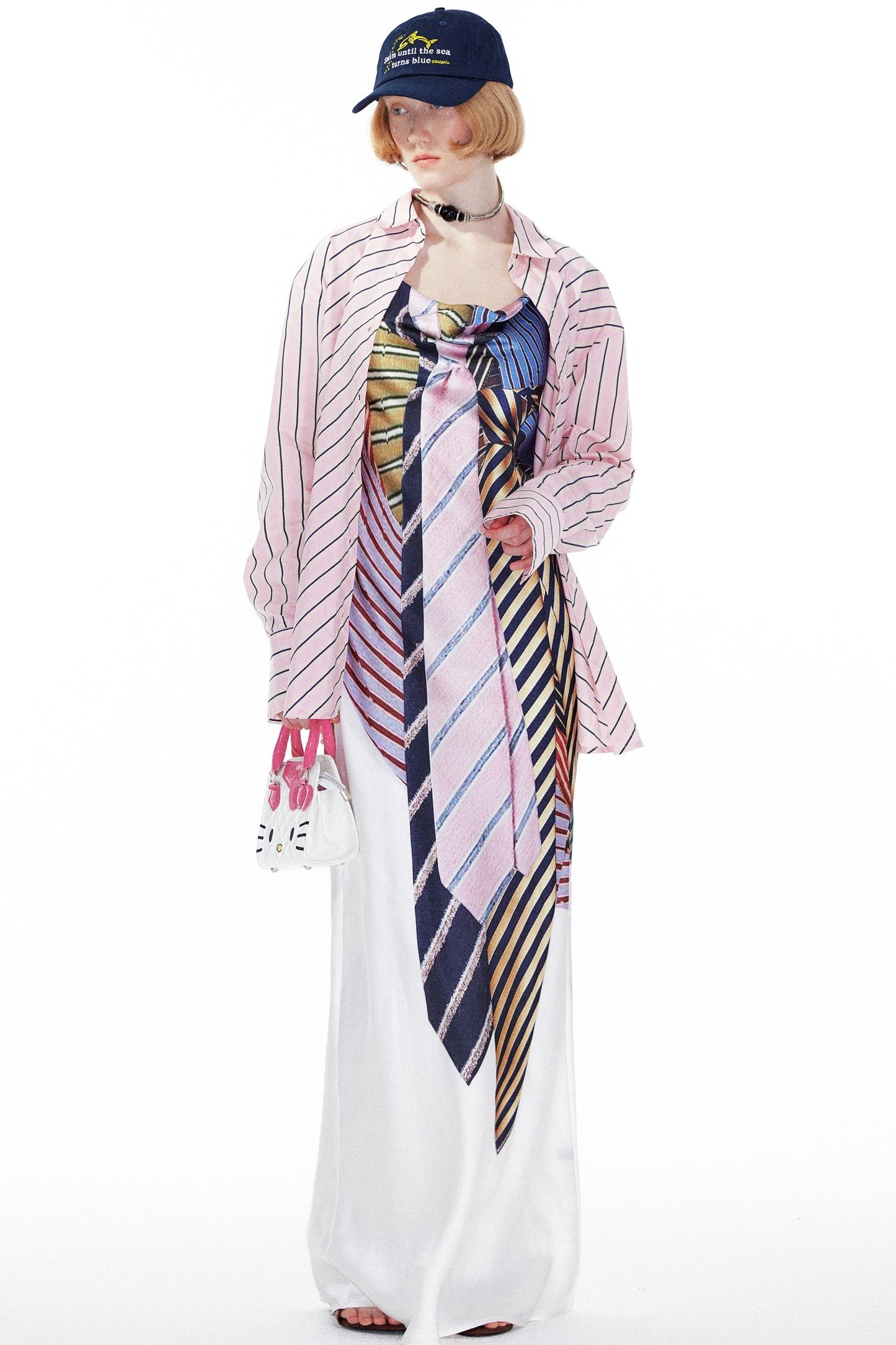 Printed Halter Swing Dress