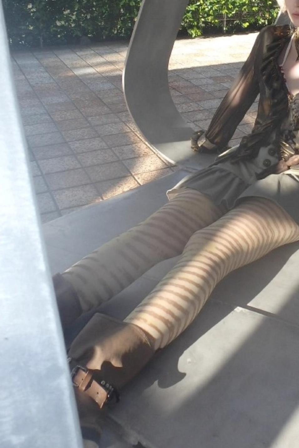 Hand-Painted Striped Ultra-Thin Stockings