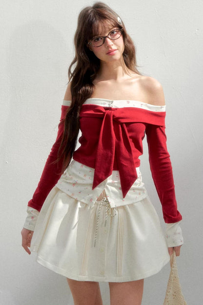 Bright Cherry One-Shoulder Top