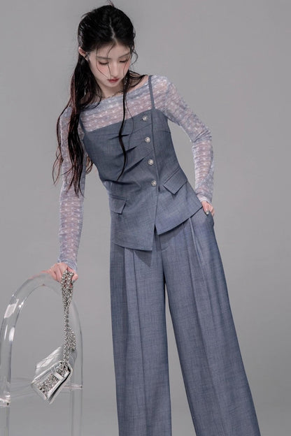 Star Sparkle Pleated Pants Set-Up