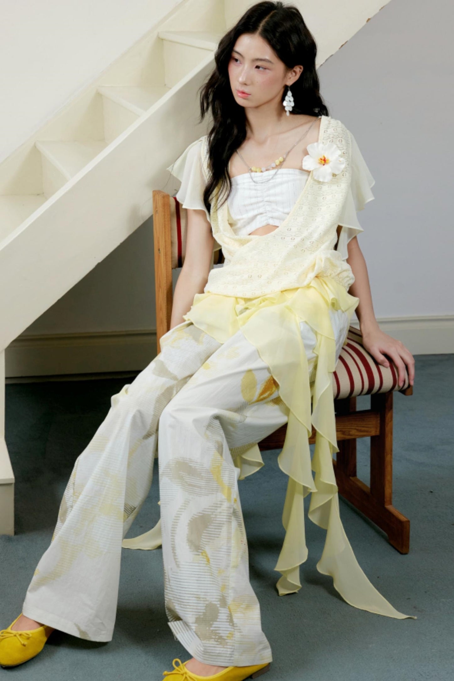 Yellow Stripe Knit Top