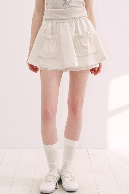 Misty Beige Ballet Pants Skirt