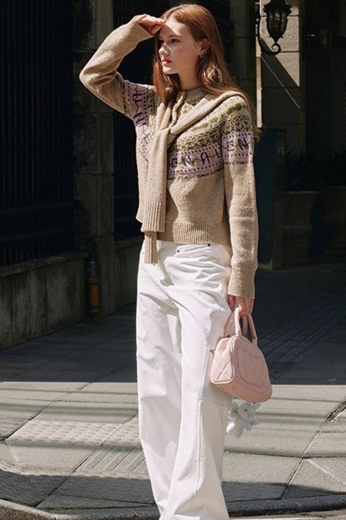 White Plaid Wide-Leg Cargo Pants