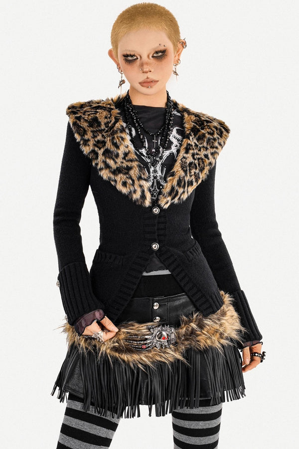 Leopard Print Knit Cardigan