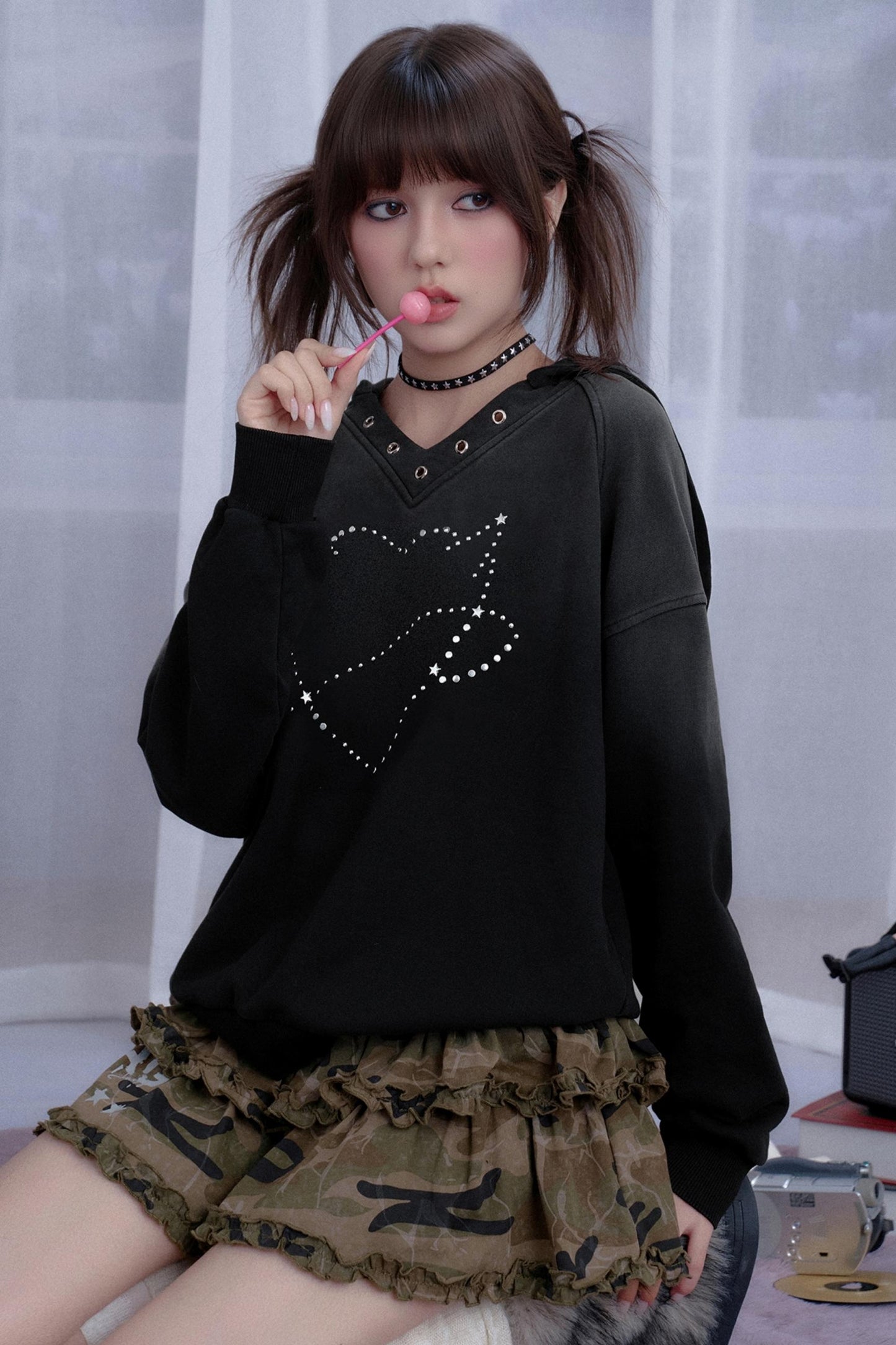 Versatile Sweet Black Dress & Skirt Set-Up