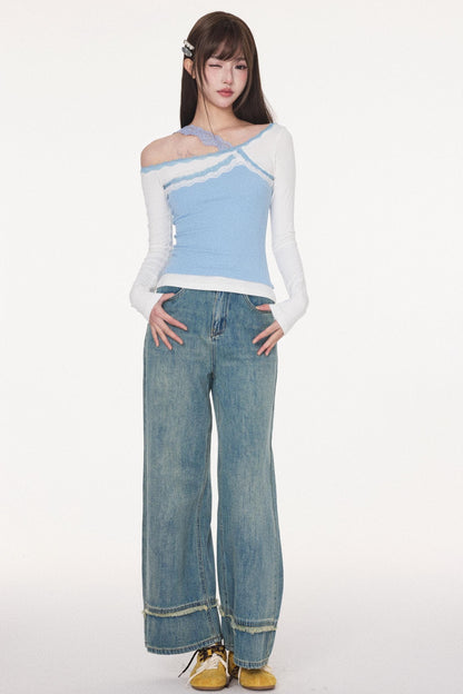 Retro Wash Casual Denim Pants