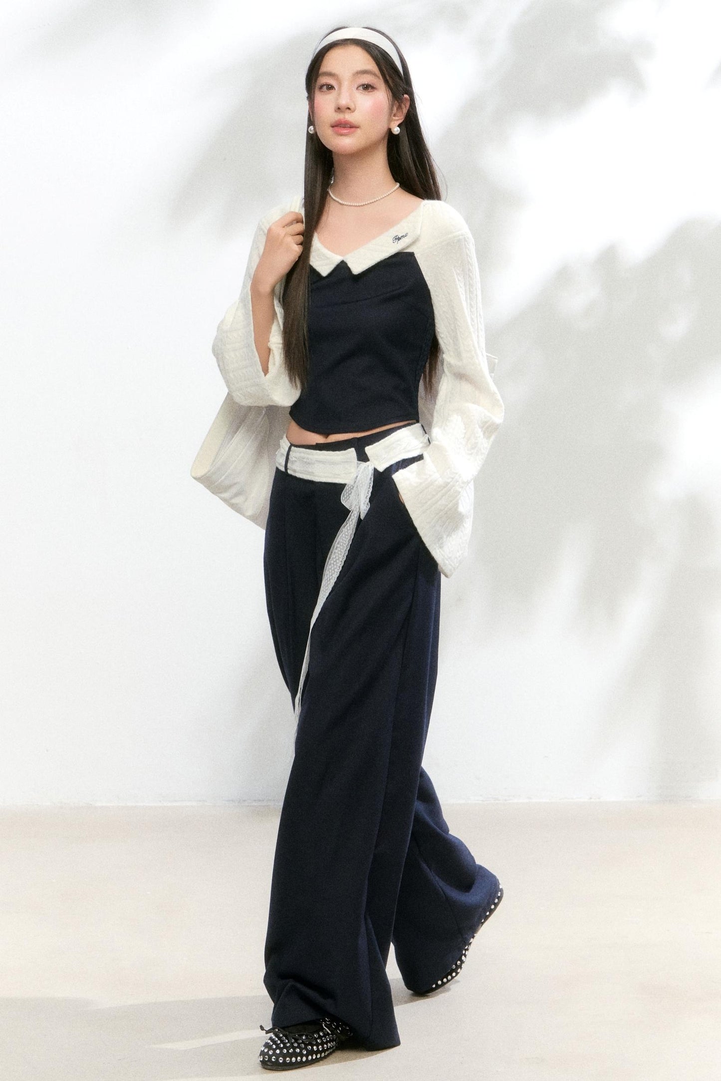 One-Shoulder Knitted Suit Set-Up