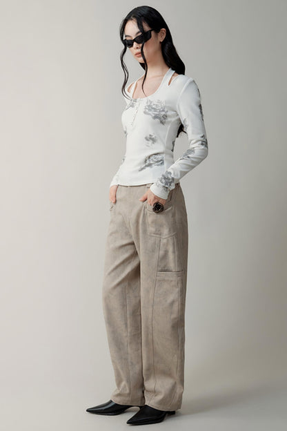 Heavy Industry Dyed Cotton Wide-Leg Jeans