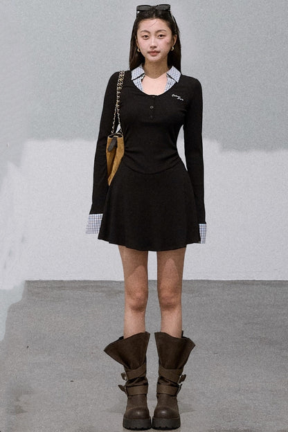 Slim Waist Knitted Dress