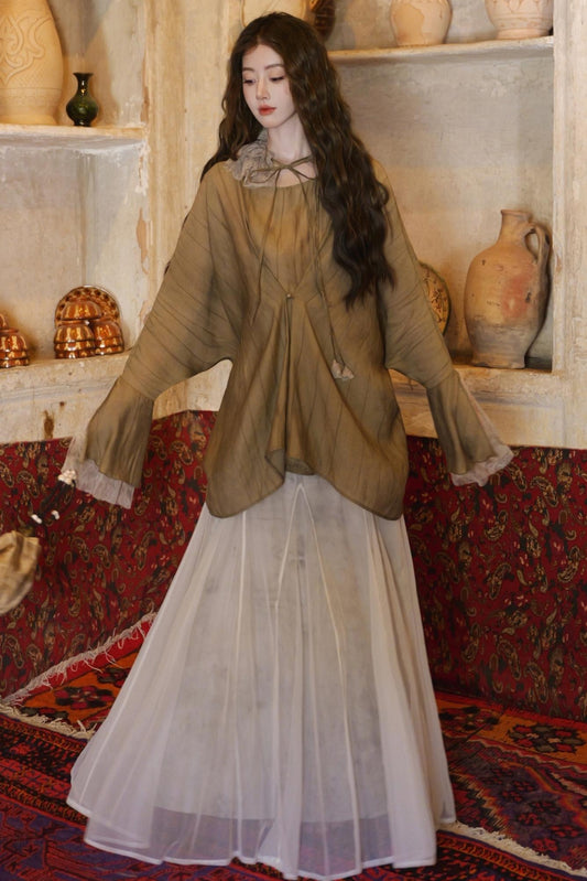 French Romantic Tencel Mesh Skirt Set-Up