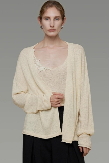 Knitted Suspender Two-Piece Top Set