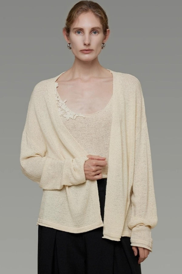 Knitted Suspender Two-Piece Top Set