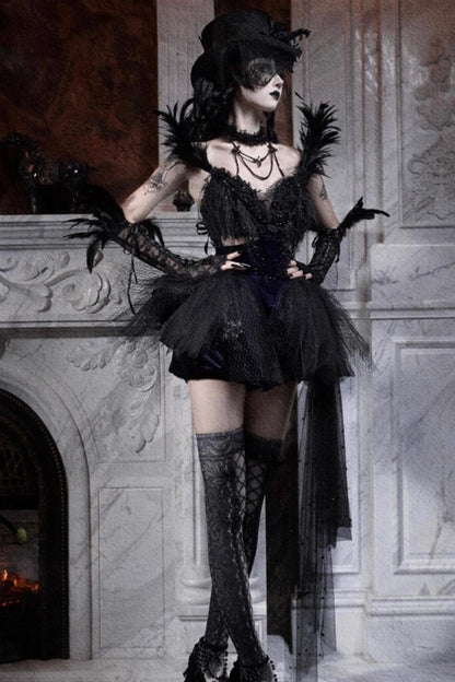 Diamond Feather Trailing Dress