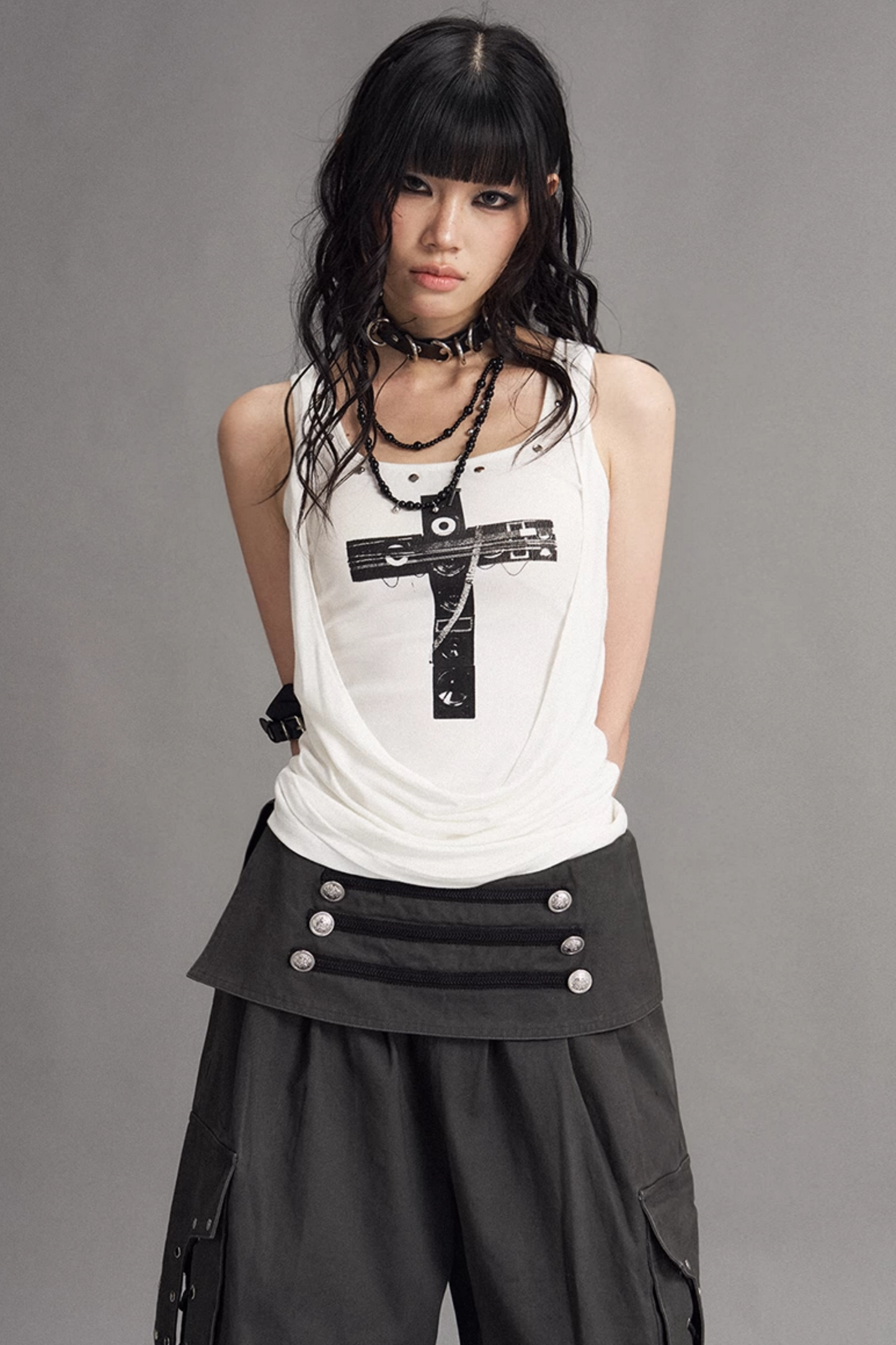 gilet street punk con croce