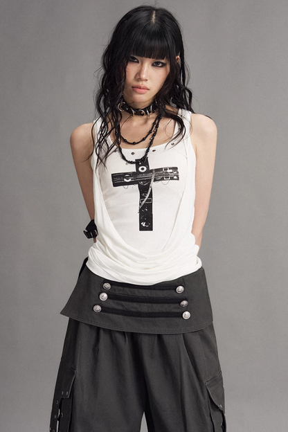 gilet street punk con croce