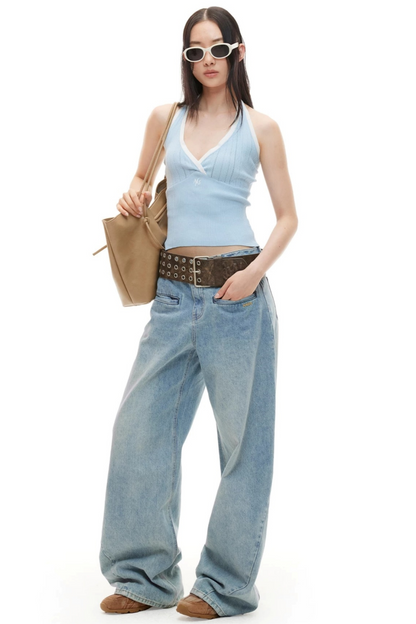Interwoven Pleated Ribbed Vest
