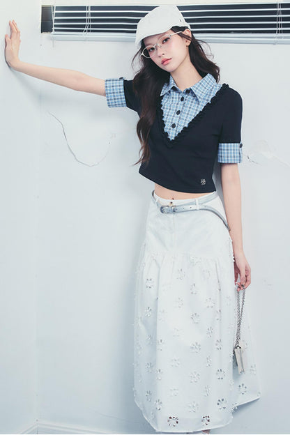 Heart Slob Floral A-Line Skirt